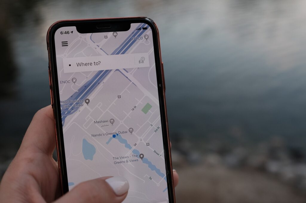 Where to, maps in a phone