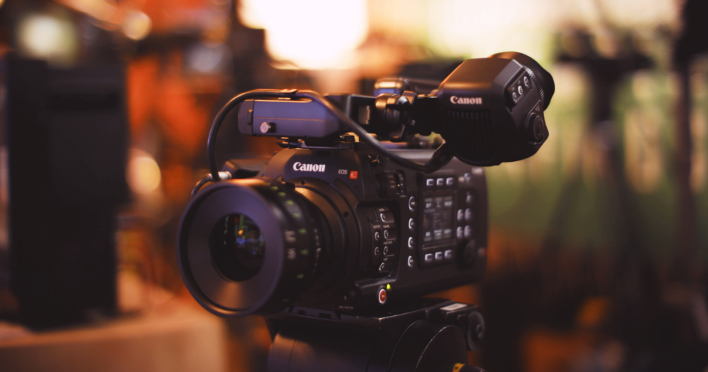 Cameraman filming local brand video with professional equipment for Las Vegas business
